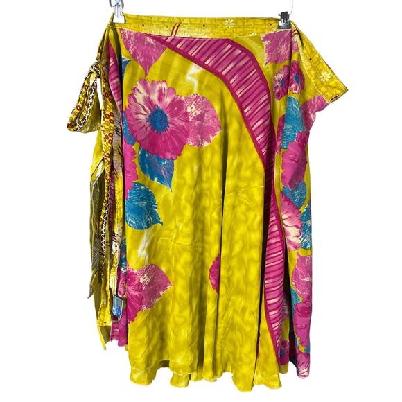India Boutique Skirt Floral Patterned Full Wrap Reversable - Picture 1 of 6